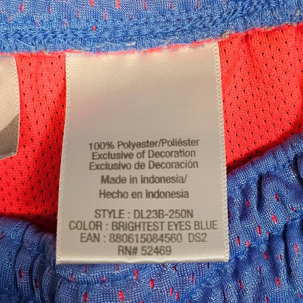 Danskin Now Womens Mesh Athletic Shorts Blue Pink Stripe DL23B-250N Small 4-6‎